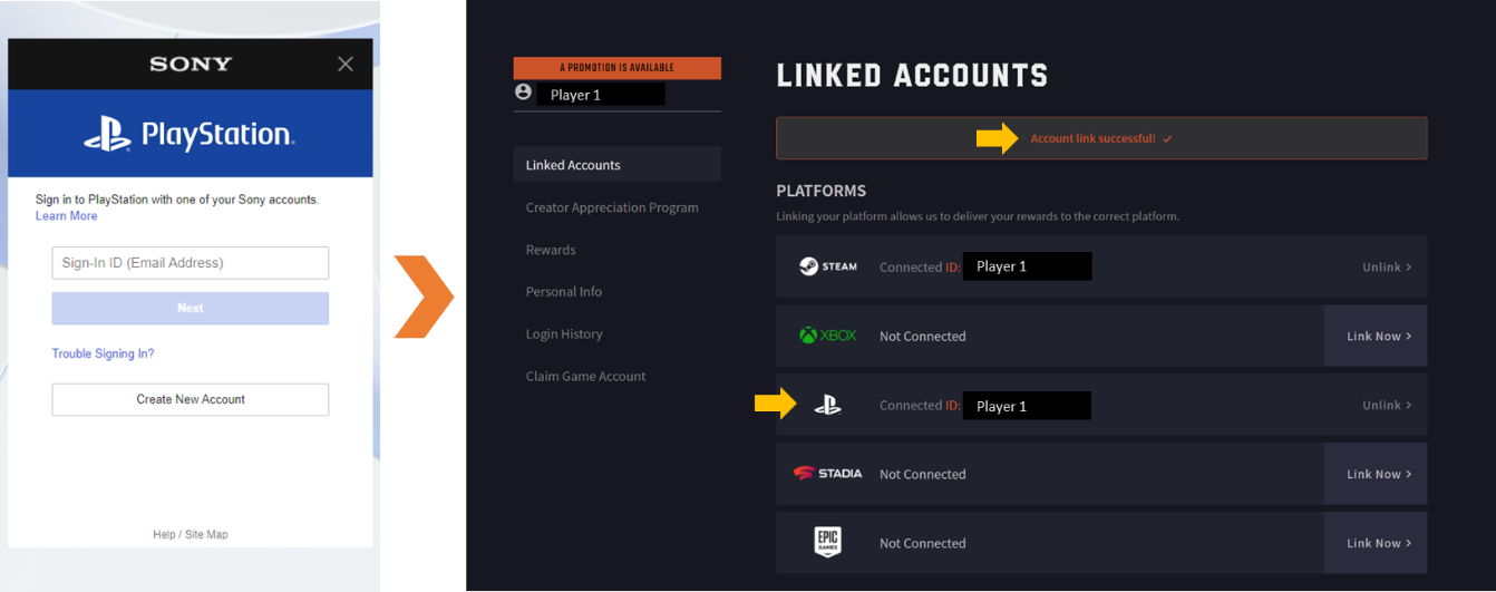 How to remove PSN account from a deleted epic games and link it to